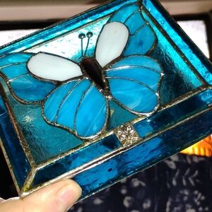 Stunning Stained Glass Butterfly Box
